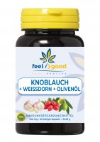 Knoblauch + Weißdorn + Olivenöl PUR 250 mg